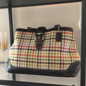 Coach Tattersall Multi Color Leather Purse